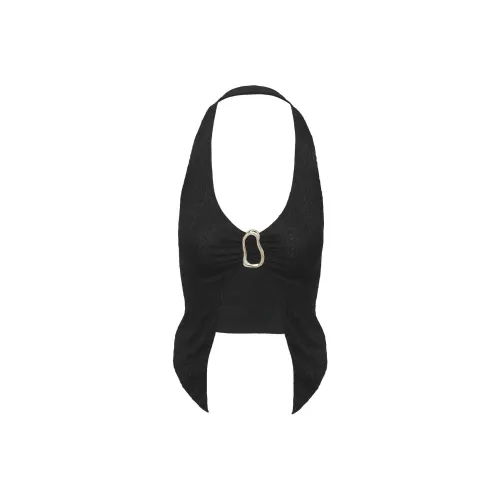 PRINCESS POLLY MODERNA Топ с кружевным халтером женские черный черный