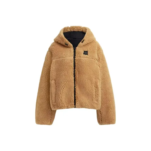 COACH Tonal Шерпа Толстовка на молнии из переработанного полиэстера Куртки и Пальто Женские Карамель