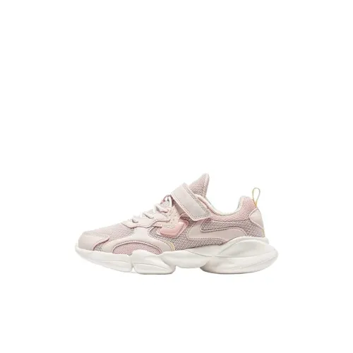 ERKE KIDS Дышащие Низкие Кроссовки для Беговых Занятий для Детей Серого и Швейцарского Розового Цвета