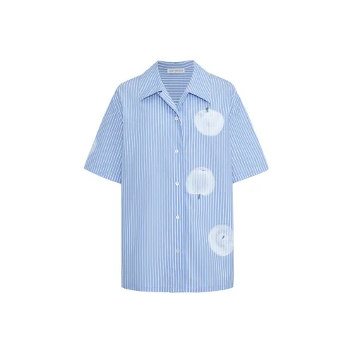 Short Sentence Рубашка Женская Синие Белые Полоски