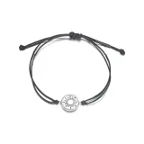 Солнце Ткань Вязаный Браслет (Белая Подкладочная ткань Черная Ремешок)