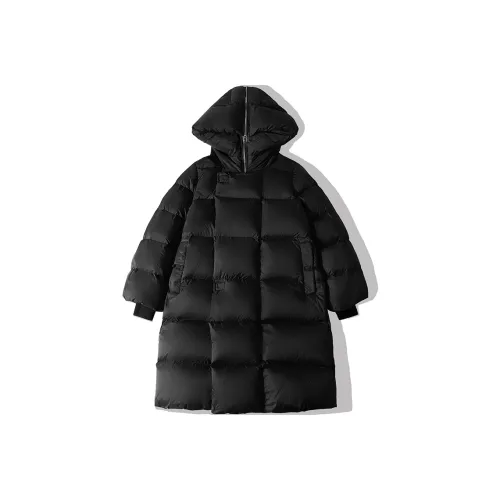 EPTISON WOMAN Однотонный С капюшоном Свободный крой Утолщенный LONG DOWN JACKET Женские