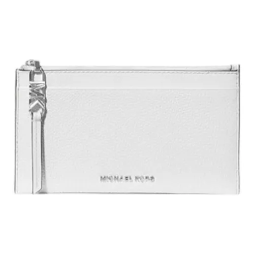 MICHAEL KORS Зернистая текстура кожа кожа кошелек держатель для карт большой женский белый