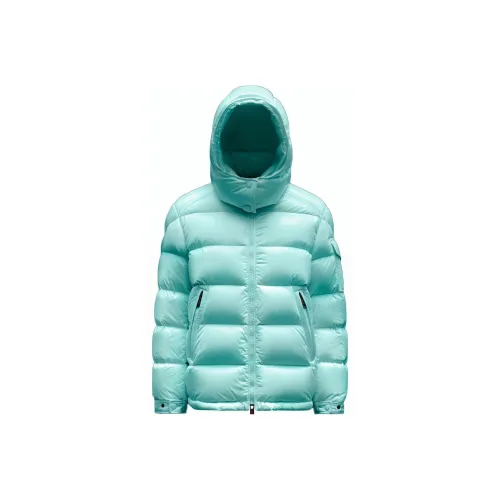Moncler Mel Series Женские пуховые куртки аква-зеленого цвета
