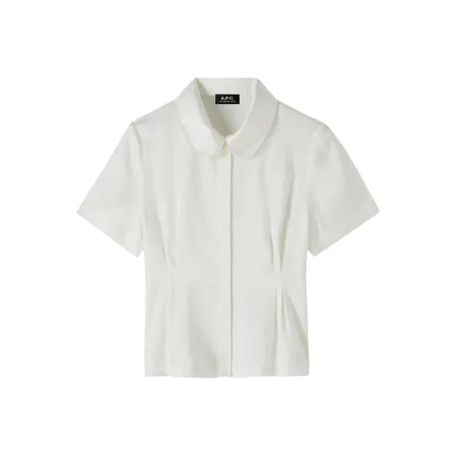 A.P.C SS25 Рубашка Женская Серый Белый