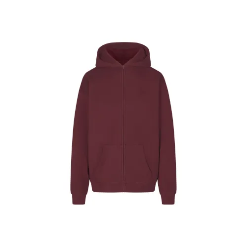 SKIMS Классический ZIP UP Толстовка HOODIE Женские OXBLOOD Фуксия