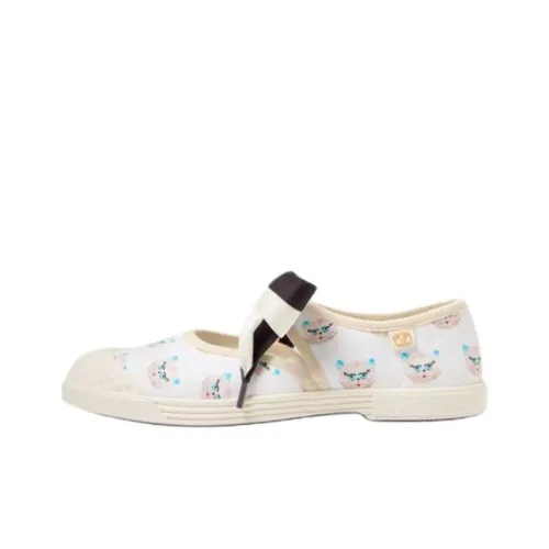 Valentino BAY BY BAY LE CHAT DE LA MAISON Плоская подошва Туфли Мэри Джейн Женские Белые