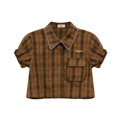 CHUU Рубашка Женская Кофейная Клетка