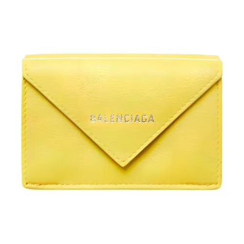 Balenciaga Papier Коровья кожа Кошелек Мини Женский Ярко-желтый