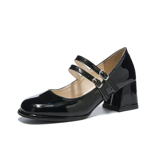 Komanic Квадратный каблук Mary Jane Женские туфли