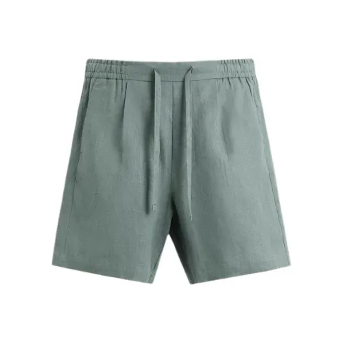 ZARA Повседневные шорты Мужские Серый Зеленый