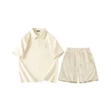 [Быстросохнущий & Антибактериальный] Светлый Бежевый (B Бамбук Тень Breeze Логотип на груди) + Светлый Бежевый (B Бамбук Тень Breeze Логотип на штанах)