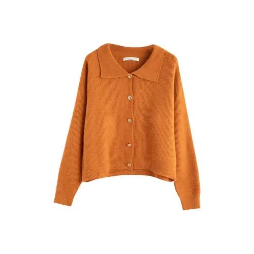 Tonlion Трикотаж Женский Винтаж Оранжевый