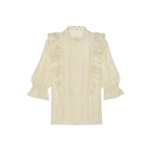 SAINT LAURENT Рубашка Женская Бежевая