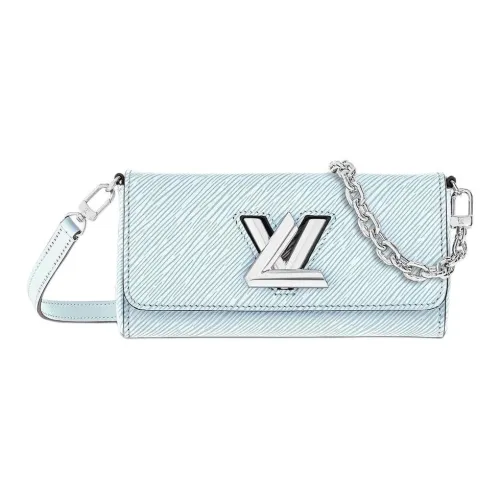 LOUIS VUITTON Twist West Кожа Сумка через плечо Женская Ледяной Синий