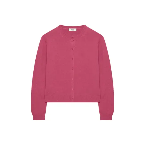 ARITZIA Кашемир Bare Кашемир Crew Кардиган Кашемир Свитер Женские Темный Розовый Темный Розовый