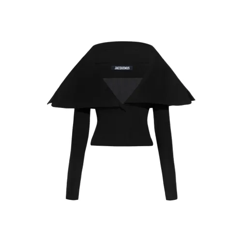 Jacquemus FW24 Драпированный воротник Куртка Куртки Пальто Женские Черный Черный