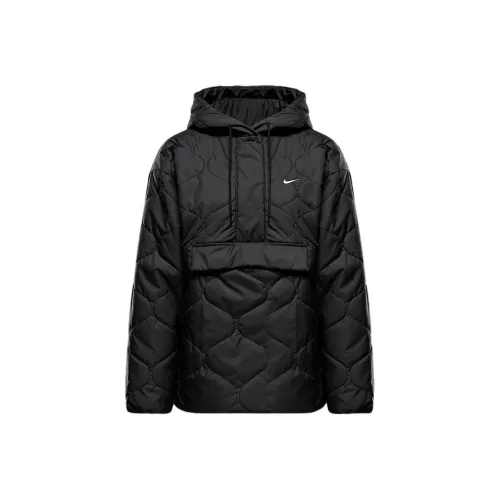 nike Sportswear Essentials Collection Swoosh Quilted Anorak Куртка Женские Черный Белый
