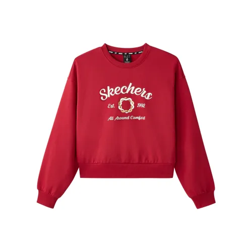 Skechers Новогодний Праздник Весны Толстовка Женские Ягодно-красный