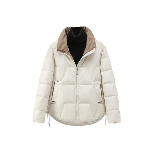 Cypress House Пуховик Женские Бежевый и Кофейный Цвет