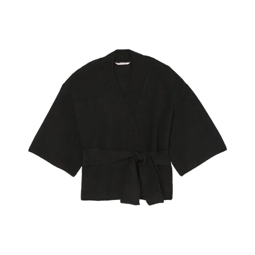 Victoria's Secret Luxe Crème Knit Wrap Sweater Черный Трикотаж Женский Черный