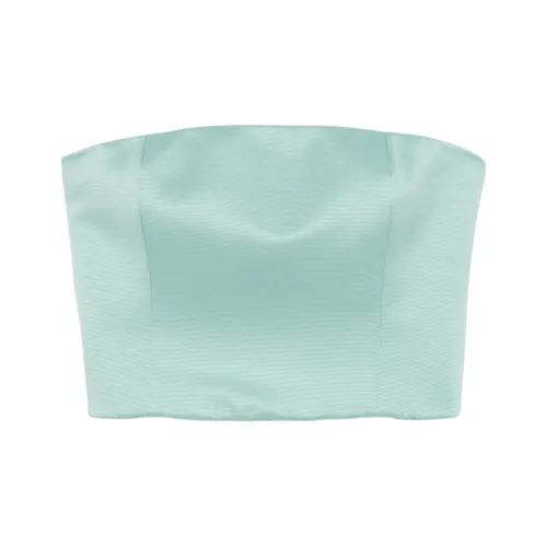 EMPORIO ARMANI SS25 Без бретелей Топ Женский Бирюзовый Сине-зеленый