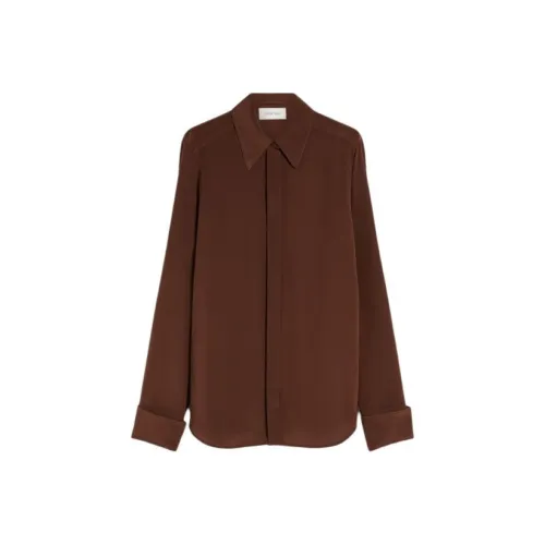 Спортивная коллекция Lelia облегающий крой Pure шелковая рубашка женская коричневый
