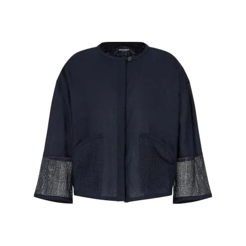 EMPORIO ARMANI SS24 Рубашка Женская Морской Синий