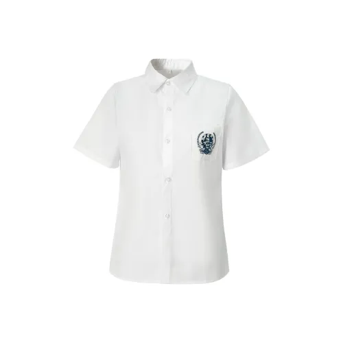 RIMUXINGHE Короткий рукав рубашка женский белый