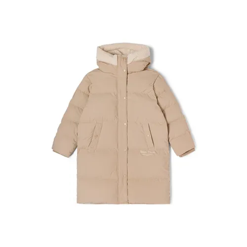 KAPPA Буква Однотонный С капюшоном MID Длина Пуховик Женские