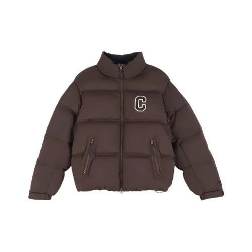 COVERNAT Воротник-стойка Arched Буква Дизайн Утолщенный Пуховик Унисекс Шоколад