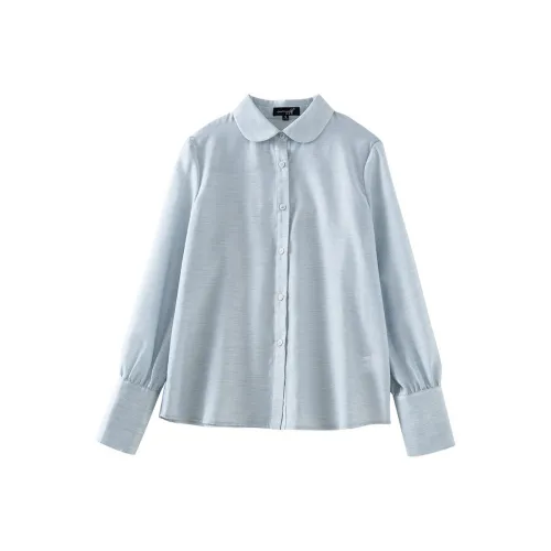 OUNIXUE Рубашка Женская Светло-Серый Синий