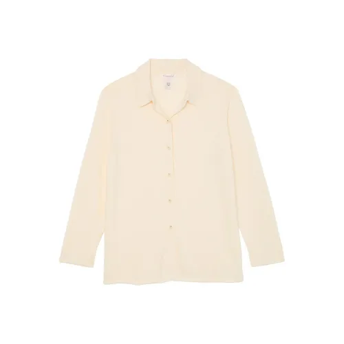 Victoria's Secret Luxe Crème Knit Пуговица Up Рубашка Светлый свет Трикотаж Женская Светлый Белый