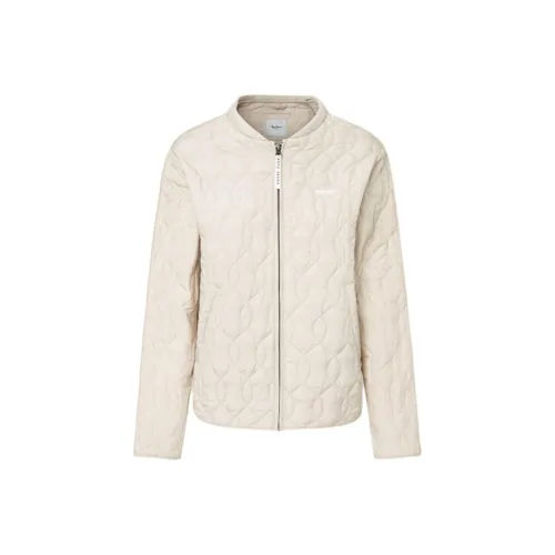 Pepe Jeans Quilted Bomber Куртка Куртки Пальто Женская Белая