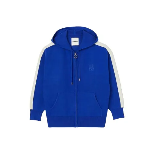 Sandro С капюшоном ZIP UP Кардиган Куртки Пальто Женские Синий