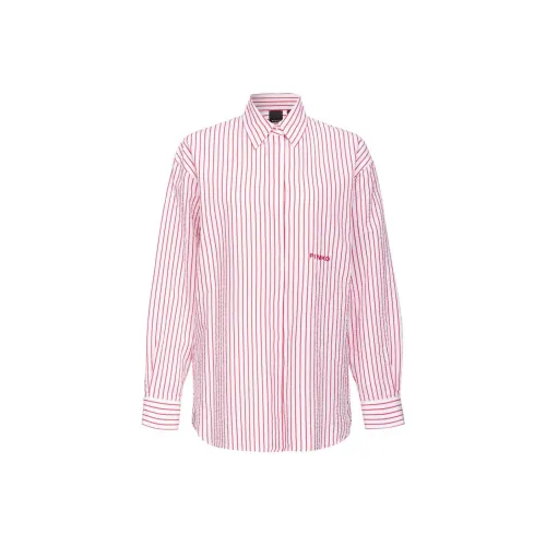 PINKO SS24 Полосатая рубашка из материала серсакер женская красная