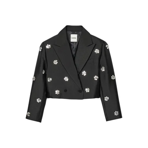 Sandro Куртки и Пальто Женские Черные