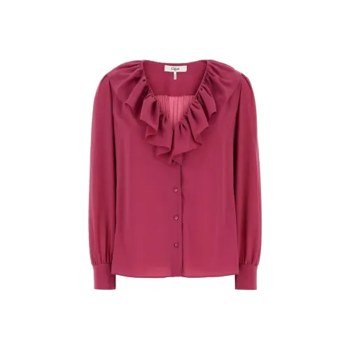 Chloe SS25 Рубашка Женская Розовая Красная