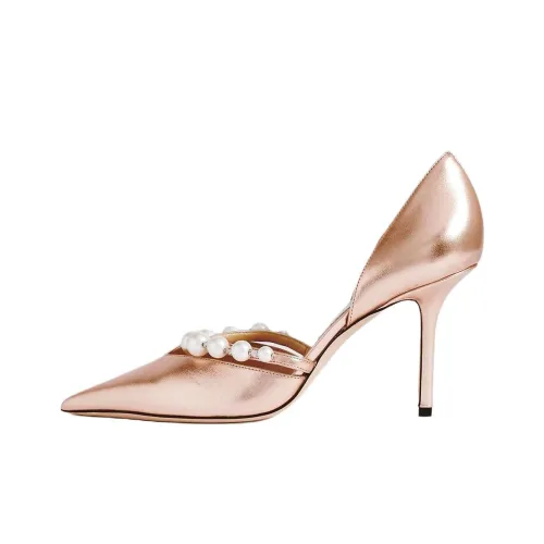 Jimmy Choo Aurelie Низкий каблук Высокие каблуки 8,5 см Женские Розовое золото