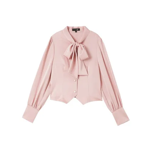 OUNIXUE Рубашка Женская Вишневый цветок Розовый