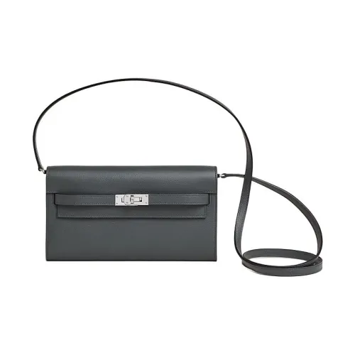 HERMES Kelly To Go Evercolor Телячья кожа Кошелек Женские H0 Misty Серый