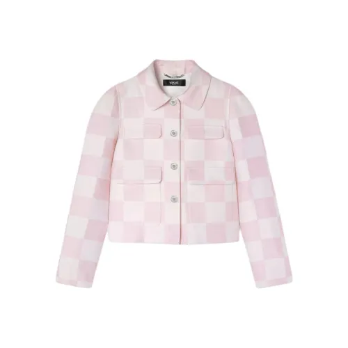 VERSACE SS24 Куртки Пальто Женские Светло-розовый Красный