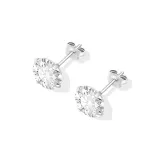 Серьги 8 мм с цирконием [Медицинская сталь]