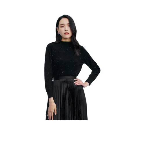 MIHUANG Кашемир Свитер Женский Черный С блестками