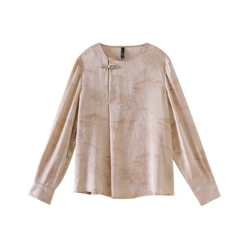 OUNIXUE Шифон Рубашка Женская Оранжевая Розовая