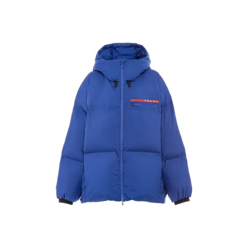 PRADA RE Нейлон Пуховик Женские Индиго