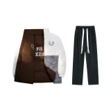 Комплект одежды (Кофейный двусторонний пуховик + черные штаны)