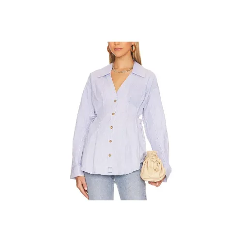 FREE PEOPLE Рубашка Женская Светло-Синяя