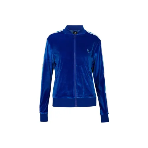 Конверс Miley Cyrus Бархат Дорожка Куртка Куртки Пальто Женские Синий