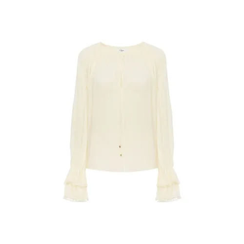 Chloe Шифон Рубашка Женская Аутентичная Белая